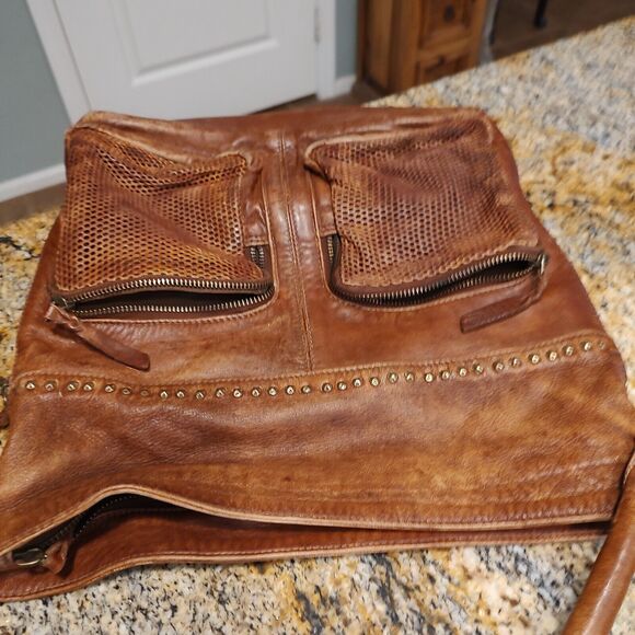 Bull And Hunt 0370 Heritage Distressed Brown Soft Leather Hobo Boho Shoulder Bag - Picture 11 of 16